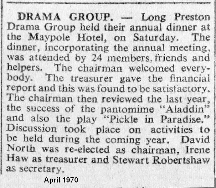 Drama Group Dinner - Apr 1970.JPG - Long Preston Drama Group Dinner - Apr 1970